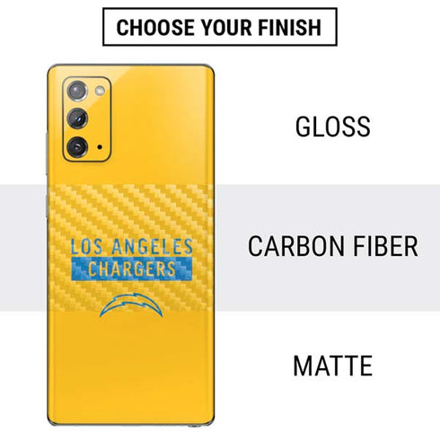 NFL Los Angeles Chargers Yellow Performance Series Galaxy Note20 5G Skin