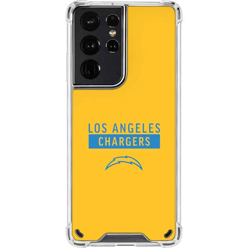 NFL Los Angeles Chargers Yellow Performance Series Galaxy S21 Ultra 5G Clear Case
