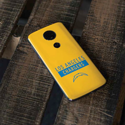 NFL Los Angeles Chargers Yellow Performance Series Moto E5 Plus Skin