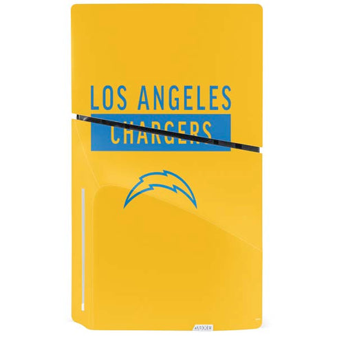 NFL Los Angeles Chargers Yellow Performance Series PS5 Slim Disk Bundle Skin