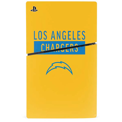NFL Los Angeles Chargers Yellow Performance Series PS5 Slim Digital Edition Bundle Skin