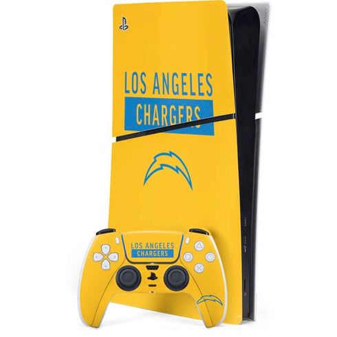 NFL Los Angeles Chargers Yellow Performance Series PS5 Slim Digital Edition Console Skin