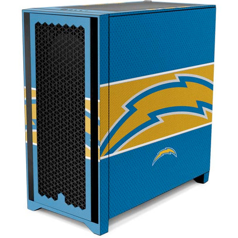 NFL Los Angeles Chargers Zone Block Corsair 4000D Tempered Glass Mid-Tower ATX Case Skin