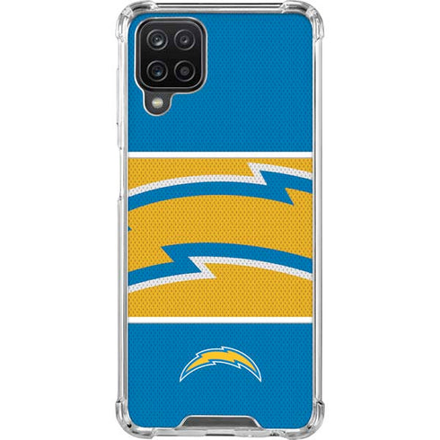 NFL Los Angeles Chargers Zone Block Galaxy A12 Clear Case