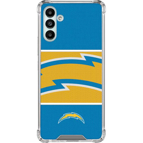 NFL Los Angeles Chargers Zone Block Galaxy A13 5G Clear Case