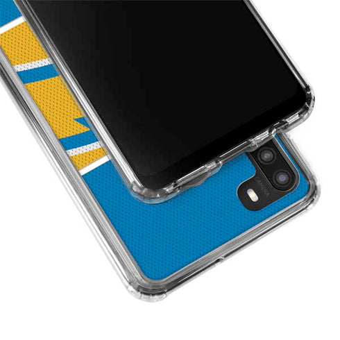 NFL Los Angeles Chargers Zone Block Galaxy A21 Clear Case
