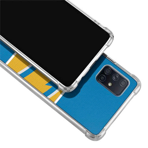 NFL Los Angeles Chargers Zone Block Galaxy A71 5G Clear Case