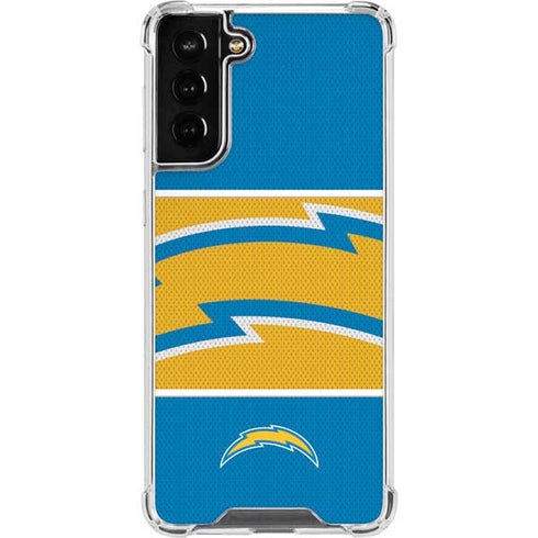 NFL Los Angeles Chargers Zone Block Galaxy S21 FE Clear Case