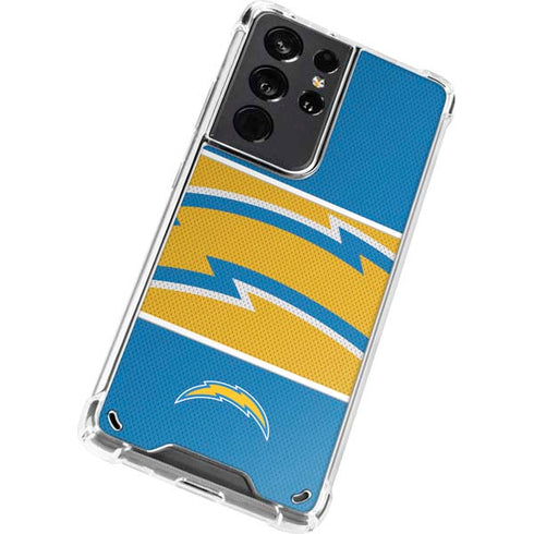 NFL Los Angeles Chargers Zone Block Galaxy S21 Ultra 5G Clear Case