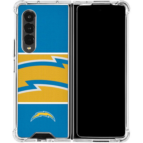 NFL Los Angeles Chargers Zone Block Galaxy Z Fold4 5G Clear Case