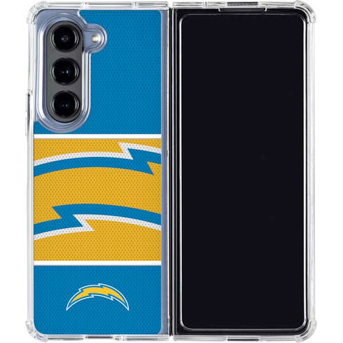 NFL Los Angeles Chargers Zone Block Galaxy Z Fold5 5G Clear Case