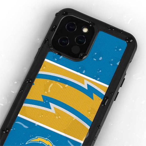 NFL Los Angeles Chargers Zone Block iPhone 12 Pro Waterproof Case