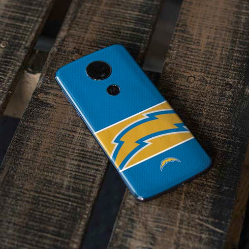 NFL Los Angeles Chargers Zone Block Moto E5 Plus Skin