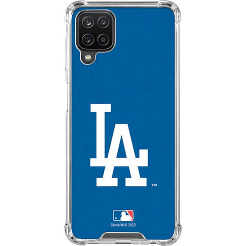 MLB Los Angeles Dodgers - Solid Distressed Galaxy A12 Clear Case