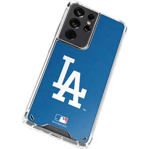 MLB Los Angeles Dodgers - Solid Distressed Galaxy S21 Ultra 5G Clear Case