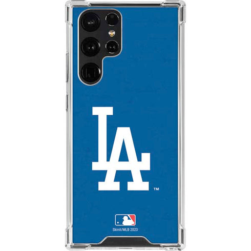 MLB Los Angeles Dodgers - Solid Distressed Galaxy S22 Ultra Clear Case