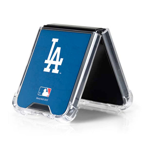 MLB Los Angeles Dodgers - Solid Distressed Galaxy Z Flip5 5G Clear Case