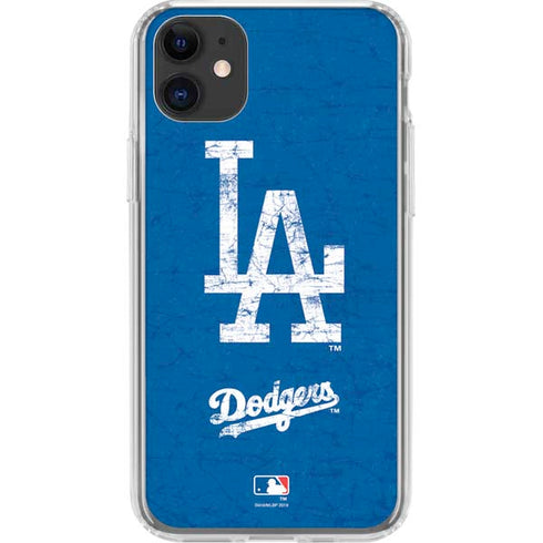 MLB Los Angeles Dodgers - Solid Distressed iPhone 11 Clear Case