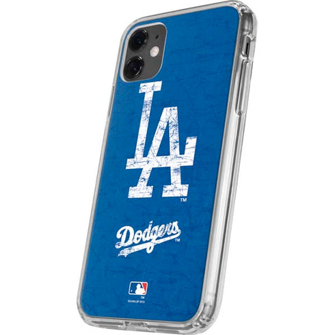 MLB Los Angeles Dodgers - Solid Distressed iPhone 11 Clear Case