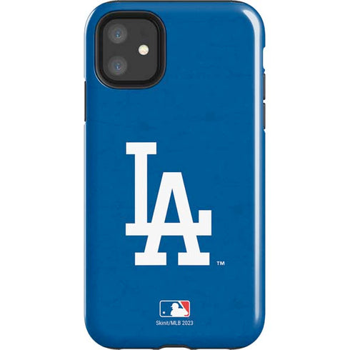 MLB Los Angeles Dodgers - Solid Distressed iPhone 11 Impact Case