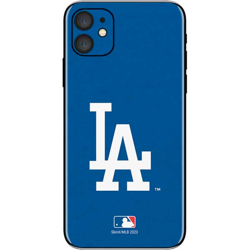 MLB Los Angeles Dodgers - Solid Distressed iPhone 11 Skin