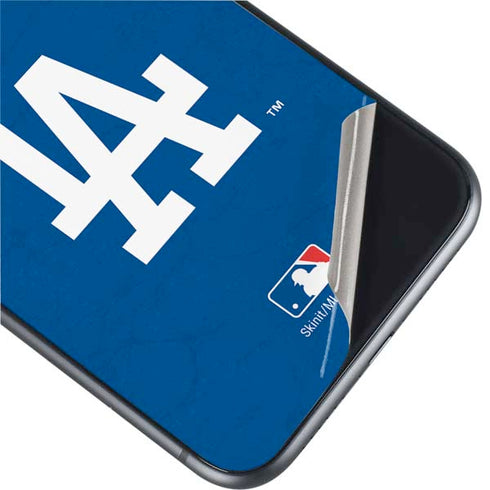 MLB Los Angeles Dodgers - Solid Distressed iPhone 11 Skin