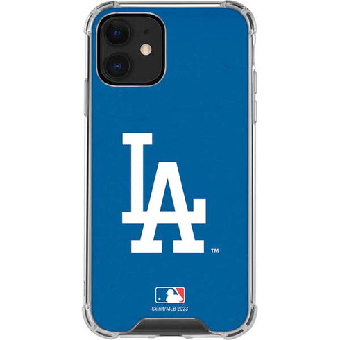 MLB Los Angeles Dodgers - Solid Distressed iPhone 12 Clear Case