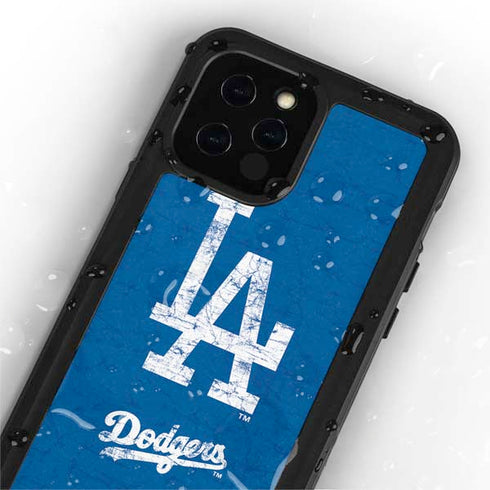 MLB Los Angeles Dodgers - Solid Distressed iPhone 12 Pro Max Waterproof Case