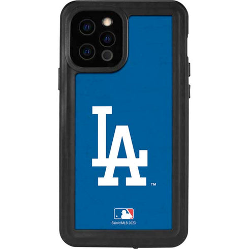 MLB Los Angeles Dodgers - Solid Distressed iPhone 12 Pro Waterproof Case