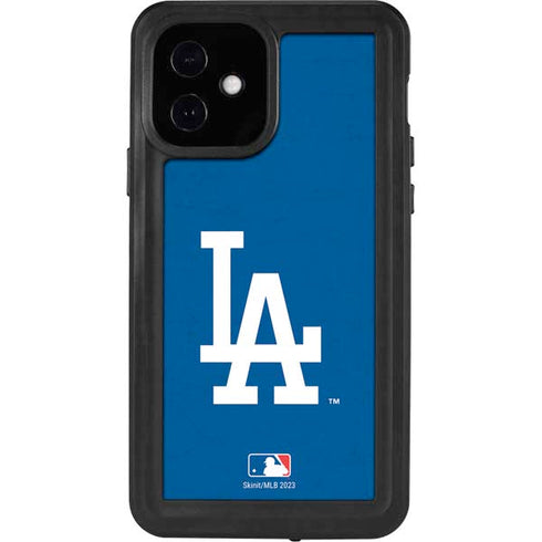MLB Los Angeles Dodgers - Solid Distressed iPhone 12 Waterproof Case