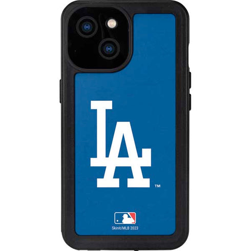 MLB Los Angeles Dodgers - Solid Distressed iPhone 13 Mini Waterproof Case