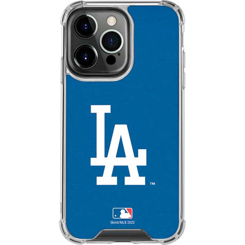 MLB Los Angeles Dodgers - Solid Distressed iPhone 13 Pro Clear Case