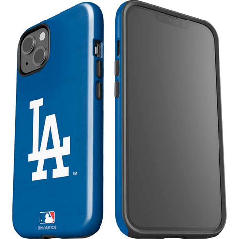 MLB Los Angeles Dodgers - Solid Distressed iPhone 14 Plus Impact Case