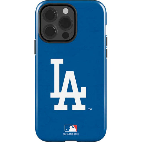 MLB Los Angeles Dodgers - Solid Distressed iPhone 15 Pro Impact Case