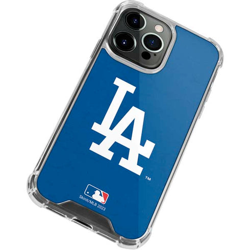 MLB Los Angeles Dodgers - Solid Distressed iPhone 15 Pro Max Clear Case