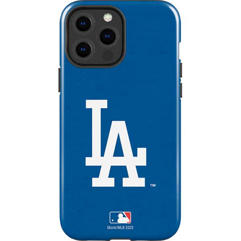 MLB Los Angeles Dodgers - Solid Distressed iPhone 15 Pro Max Impact Case