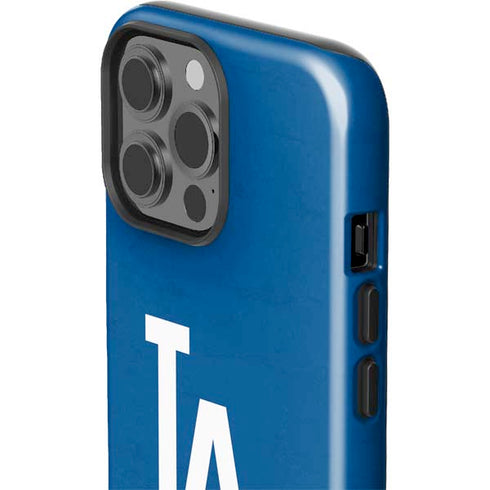 MLB Los Angeles Dodgers - Solid Distressed iPhone 14 Pro Max Impact Case