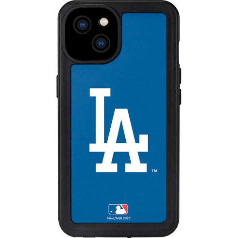 MLB Los Angeles Dodgers - Solid Distressed iPhone 15 Plus Waterproof Case