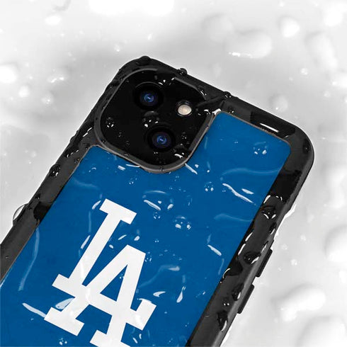 MLB Los Angeles Dodgers - Solid Distressed iPhone 15 Plus Waterproof Case