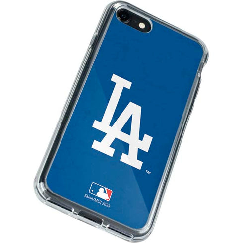MLB Los Angeles Dodgers - Solid Distressed iPhone SE (2nd & 3rd Gen) Clear Case