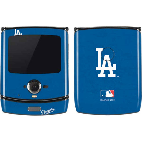 MLB Los Angeles Dodgers - Solid Distressed Motorola RAZR Skin