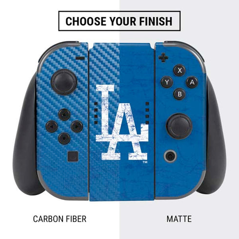 MLB Los Angeles Dodgers - Solid Distressed Nintendo Switch Bundle Skin