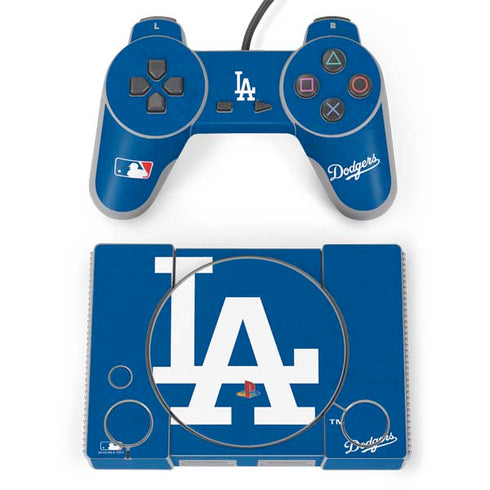 MLB Los Angeles Dodgers - Solid Distressed PlayStation Classic Bundle Skin