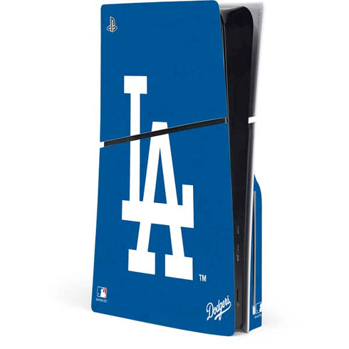 MLB Los Angeles Dodgers - Solid Distressed PS5 Slim Disk Console Skin