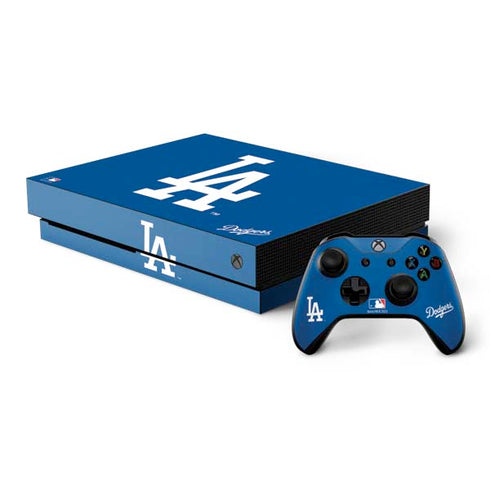MLB Los Angeles Dodgers - Solid Distressed Xbox One X Bundle Skin