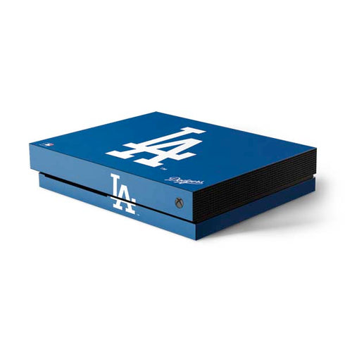 MLB Los Angeles Dodgers - Solid Distressed Xbox One X Console Skin