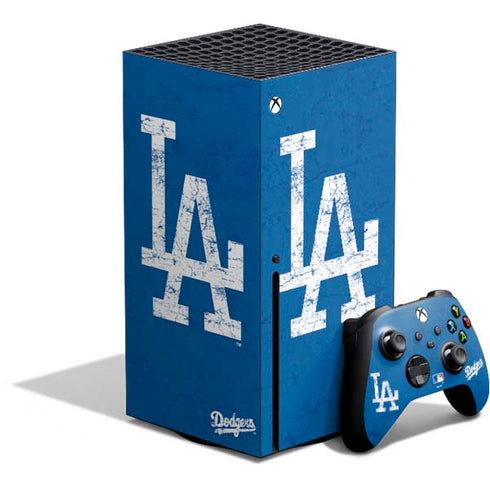 MLB Los Angeles Dodgers - Solid Distressed Xbox Series X Bundle Skin