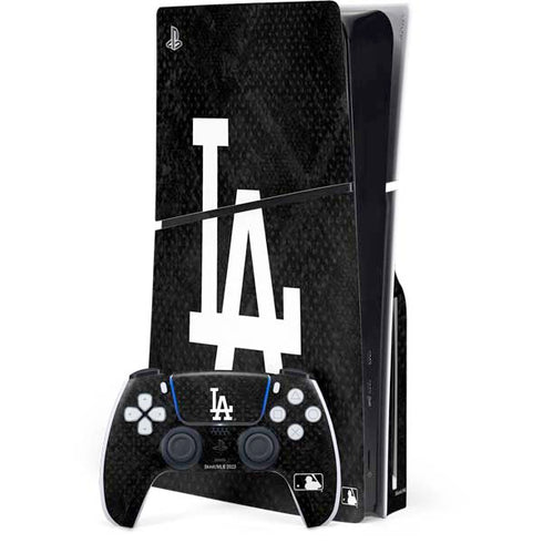 MLB Los Angeles Dodgers Dark Wash PS5 Slim Disk Bundle Skin