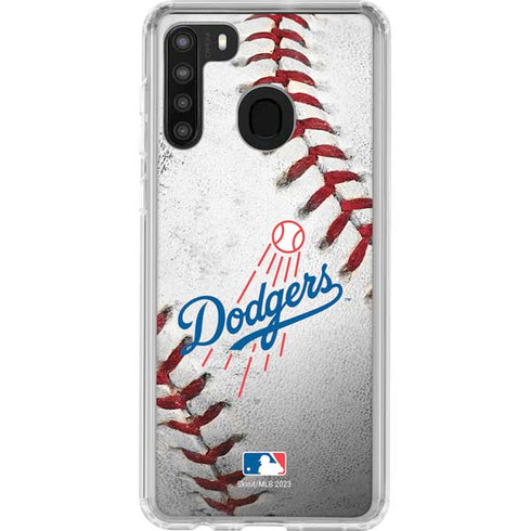 MLB Los Angeles Dodgers Game Ball Galaxy A21 Clear Case