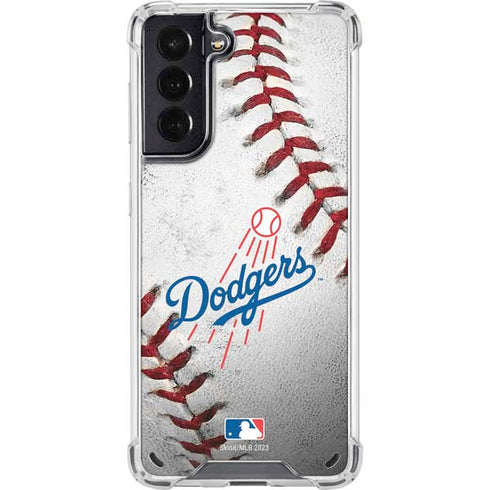 MLB Los Angeles Dodgers Game Ball Galaxy S21 5G Clear Case